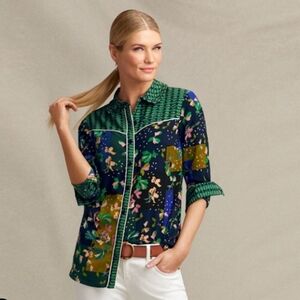 CAbi Multicolor Floral Button Down Shirt